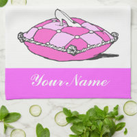 Custom Cinderella Glass Slipper Pink Towel