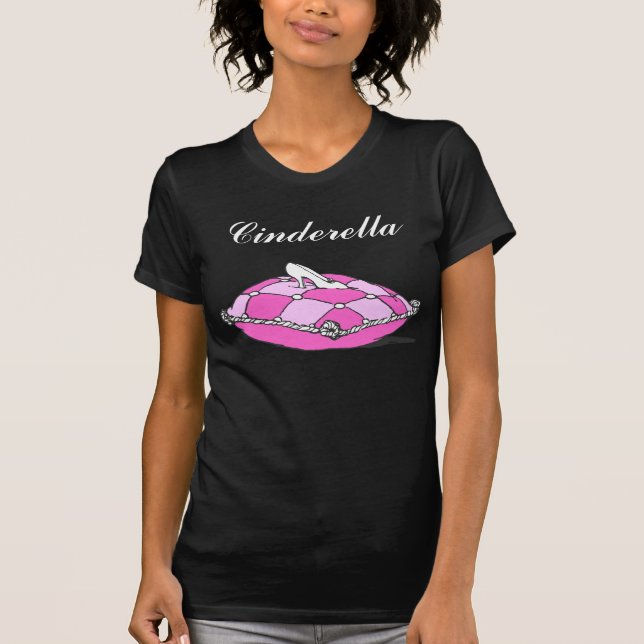 Custom Cinderella Slipper on Pink Vintage Art Tee (Front)