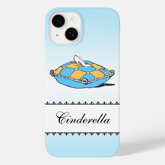 Custom Cinderella Slipper Teal Pillow iPhone Case (Back)