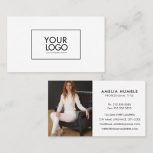 Custom Circle Logo & Photo Business card template