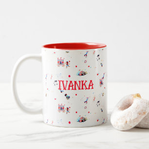 custom circus inspired carnival big top fair Two-Tone coffee mug