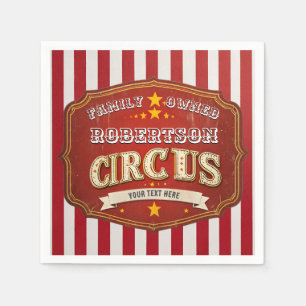 Custom Circus Stripe – Vintage Family Name Napkin