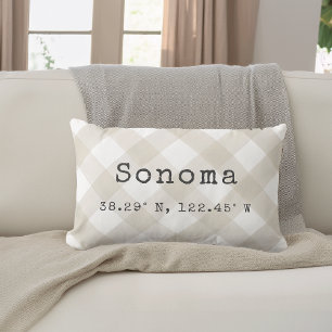 Custom City Coordinates Throw Pillow