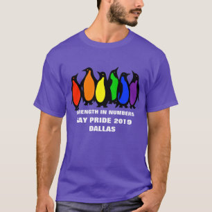 Custom City Gay Pride Parade Rainbow Penguins T-Shirt
