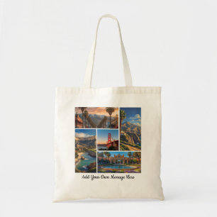 Custom City Landmarks Travel Photo Collage Tote Bag