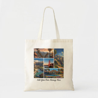 Custom City Landmarks Travel Photo Collage Tote Bag