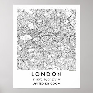 Custom City Map London Wall Art Poster