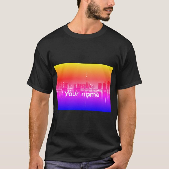Custom City View T-Shirt – Personalised Name Tee (Front)