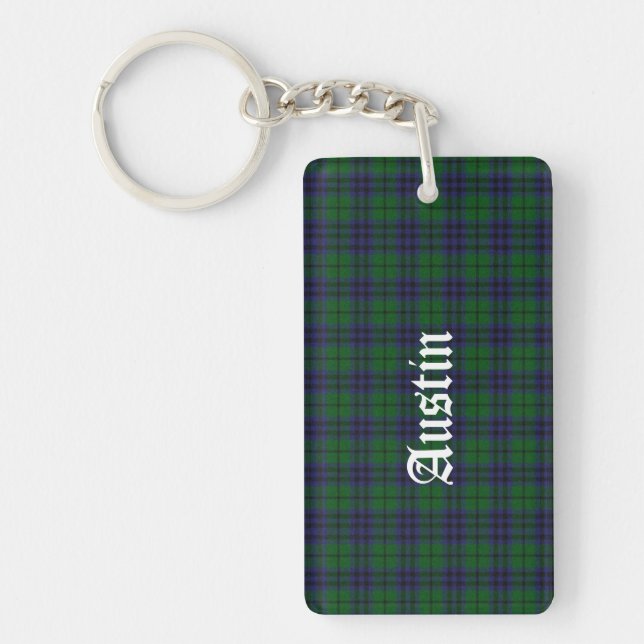 Custom Clan Austin Tartan Plaid Key Chain (Front)