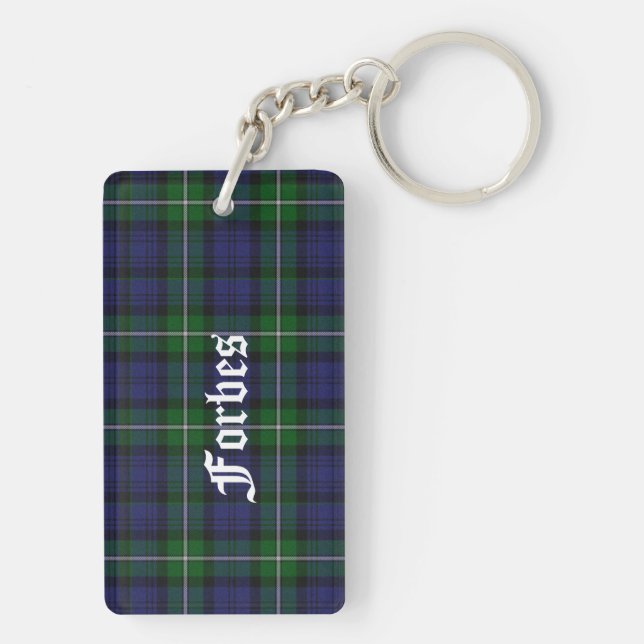 Custom Clan Forbes Tartan Plaid Key Chain (Back)