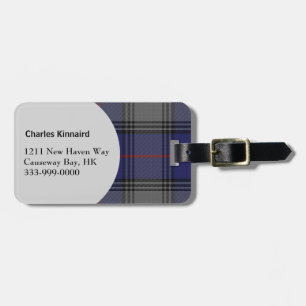 Custom Clan Kinnaird Tartan Plaid Luggage Tag