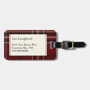 Custom Clan Lougheed Tartan Plaid Luggage Tag