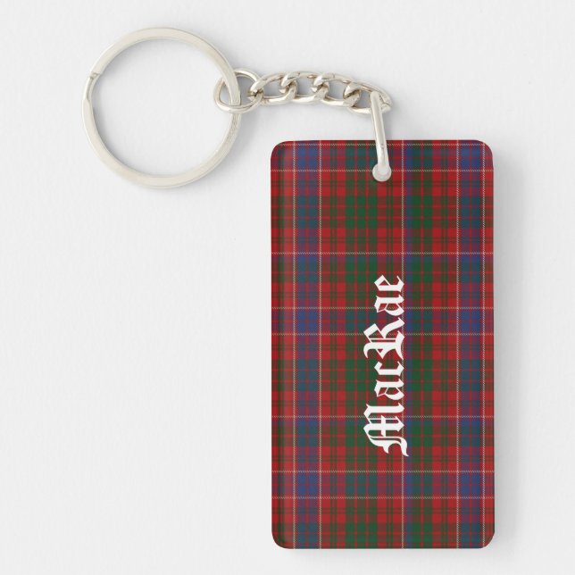 Custom Clan MacRae Tartan Plaid Key Chain (Front)