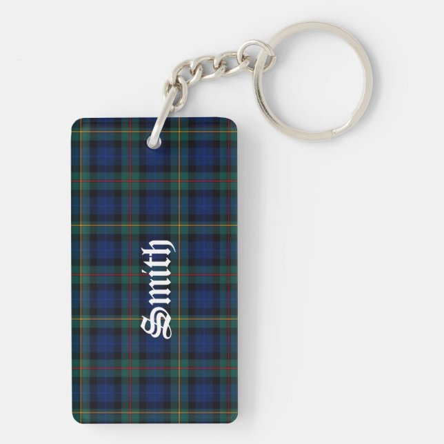 Custom Clan Smith Tartan Plaid Key Chain (Back)