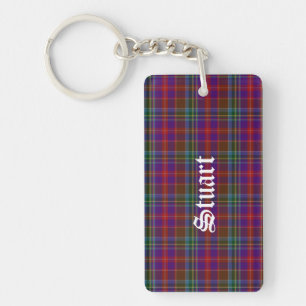 Custom Clan Stuart Tartan Plaid Key Chain