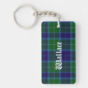 Custom Clan Wallace Tartan Plaid Key Chain