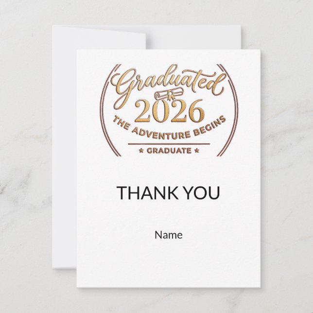 Custom Class 2026 Thank You / Graduation Card (Front)