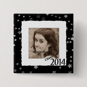Custom Class of 2014 Graduation Photo Frame Stars 15 Cm Square Badge