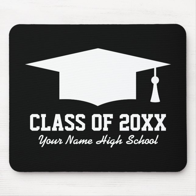 Custom class of 2025 graduation party favour mouse mat (Front)