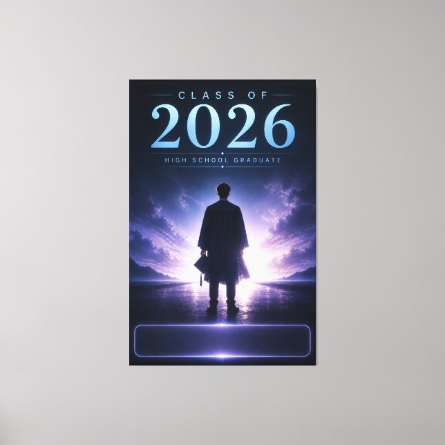 Custom Class of 2026 Graduation Keepsake Canvas Print (Front)