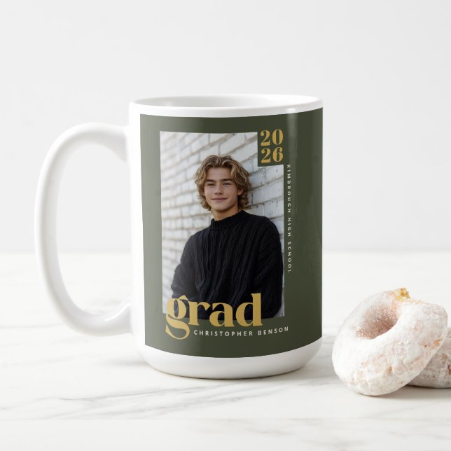 Custom Class of 2026 Photo Graduation Coffee Mug (With Donut)