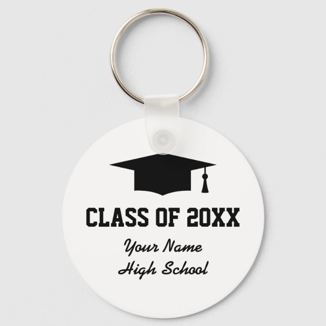 Custom class of graduation party favour keychains (Front)