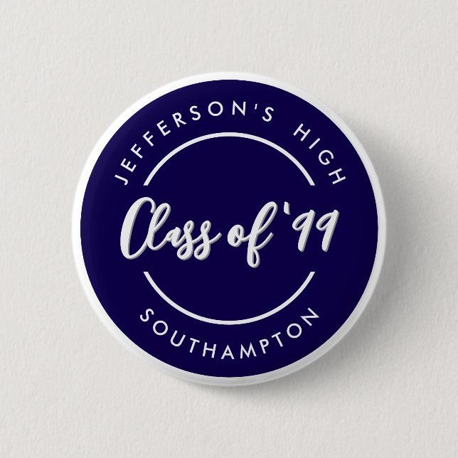 Custom Class of School Graduate Reunion Circle  6 Cm Round Badge (Front)