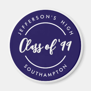 Custom Class of School Graduate Reunion Circle  Magnet