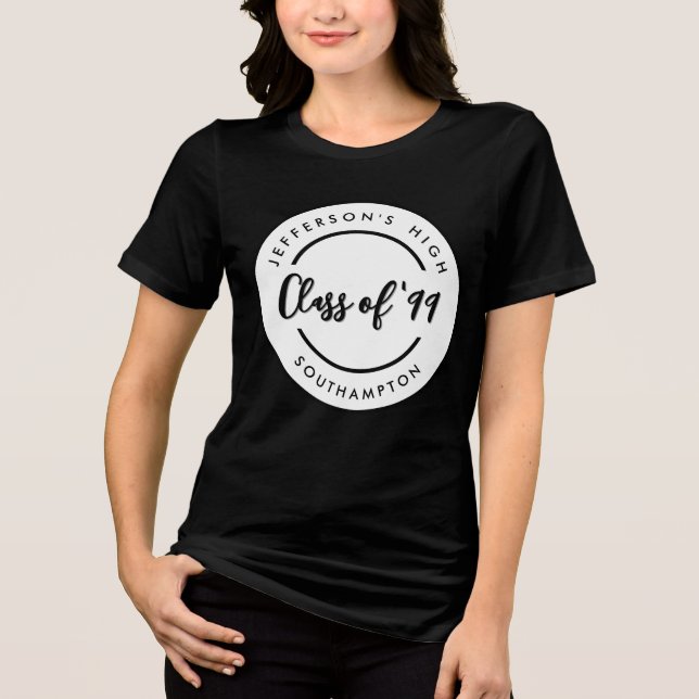 Custom Class of School Graduate Reunion Circle  Tri-Blend Shirt (Front)