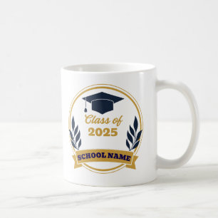 Custom Class of [Year] Graduation & School Name Coffee Mug