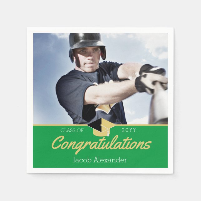 Custom Class Photo School Graduation Napkin (Front)