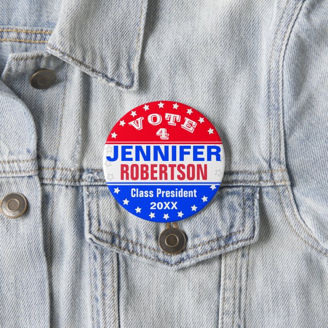 Custom Class President Election Template 7.5 Cm Round Badge (In Situ)