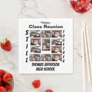 Custom Class Reunion 11 Photo Collage Napkin