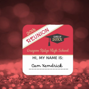 Custom Class Reunion Name tag Sticker