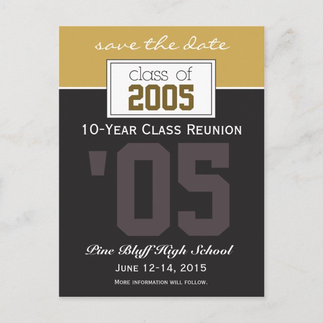 Custom Class Reunion Save-the-Date Announcement (Front)