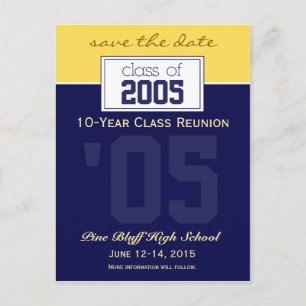 Custom Class Reunion Save-the-Date Announcement Postcard