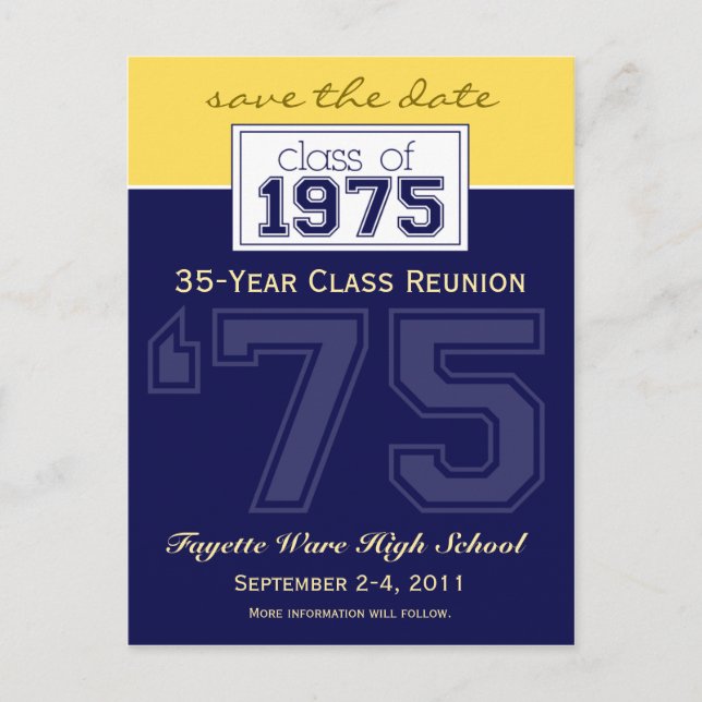 :custom: Class Reunion Save-the-Date Announcement Postcard (Front)