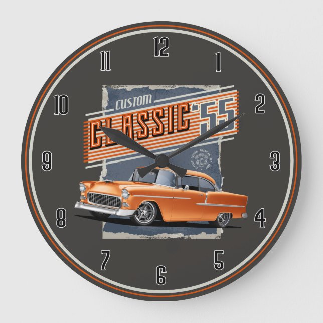 Custom Classic 55 Street Rod Large Clock (Front)