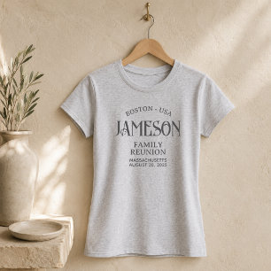 Custom Classic Arch Script Family Reunion T-Shirt