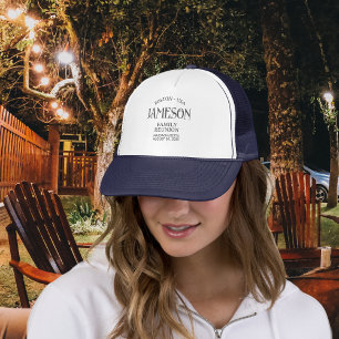Custom Classic Arch Script Family Reunion Trucker Hat