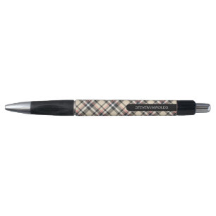 Custom Classic Beige Red Black White Plaid Pattern