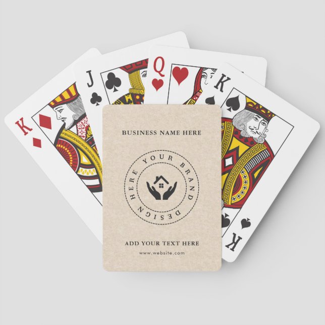 Custom Classic Business Logo & QR Code Playing Cards (Back)