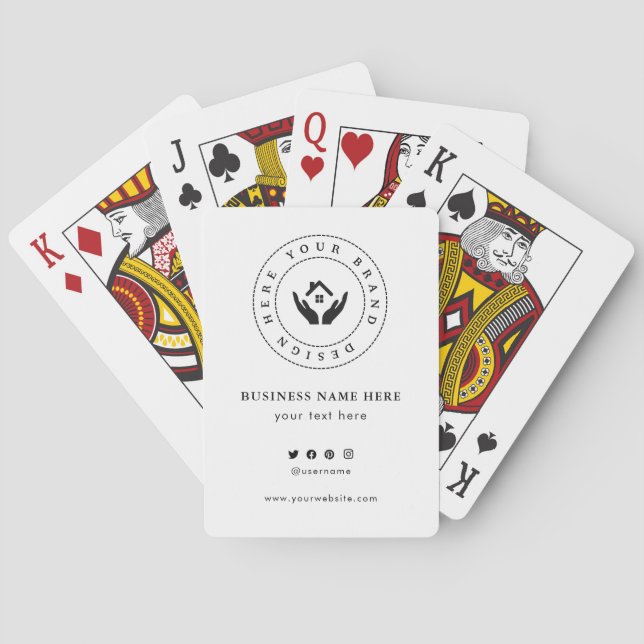 Custom Classic Business Logo & QR Code Playing Cards (Back)