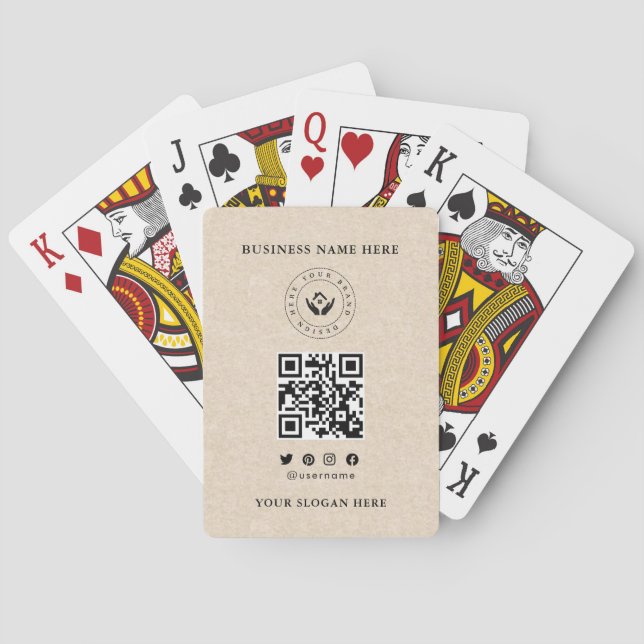 Custom Classic Business Logo & QR Code Playing Cards (Back)