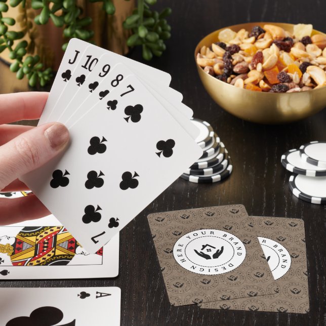 Custom Classic Business Logo & QR Code Playing Cards (In Situ)