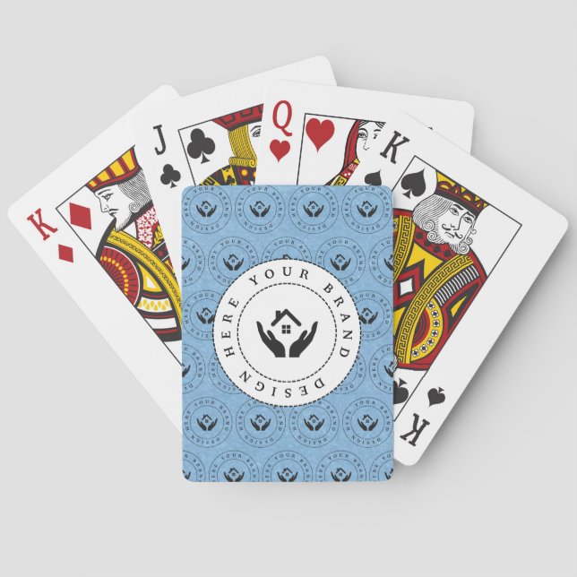 Custom Classic Business Logo & QR Code Playing Cards (Back)