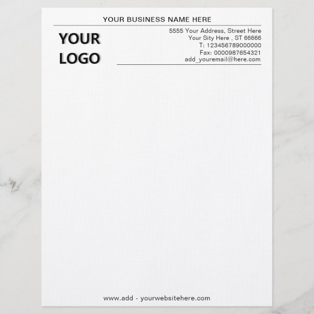 Custom Classic Business Office Letterhead and Logo (Front)