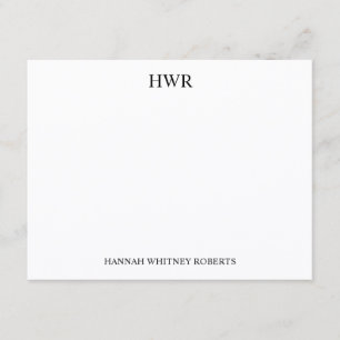 Custom Classic Elegant Three Letter Monogram Card