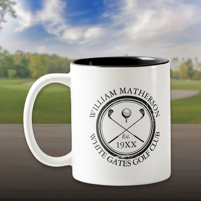 Custom Classic Golf Club Name Personalised Two-Tone Coffee Mug (Custom Classic Golf Club Name Personalized Two-Tone Coffee Mug)