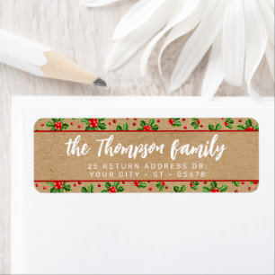 Custom Classic Holiday Green Holly Red Berries